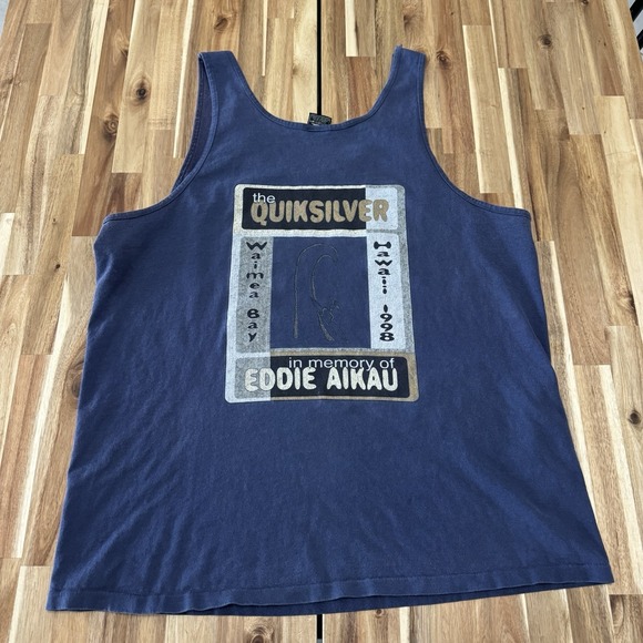 Quiksilver Other - Vintage Quiksilver Tank Top Mens L Blue Eddie Aikau USA 90s Surf Hawaii *